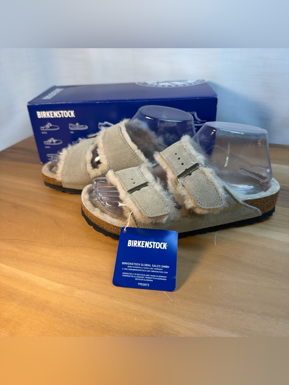 NWB Birkenstock Arizona Shearling Taupe EU 36 Woman Us Sz 5